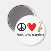Aimant Paix, amour et saxophone (Recto/Verso)