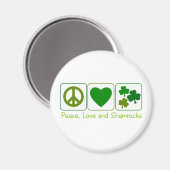 Aimant Paix, Amour et Shamrocks (Recto/Verso)