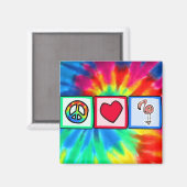 Aimant Paix, Amour, Flamants roses roses (Recto/Verso)