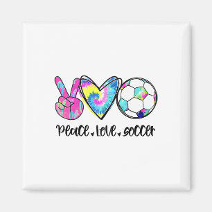 Aimant Paix Amour Football Tie-Dye Mignons Amoureux de Fo