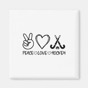 Aimant Paix Amour Hockey