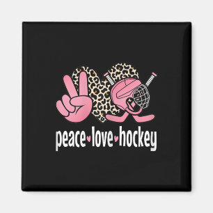 Aimant Paix Amour Hockey Sur Glace Mignonnes Femmes Fille