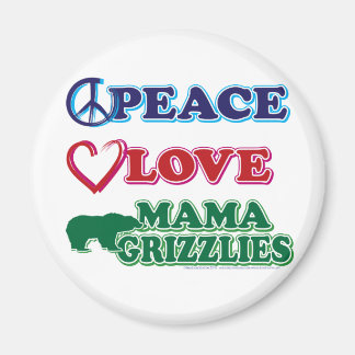 Aimant Paix-Amour-Mama-Grizzlies