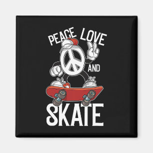 Aimant Paix Amour Patin Blague Patineur Planche à Roulett