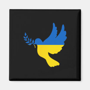 Aimant Paix en Ukraine Colombe. Soutenez l'Ukraine. Liber
