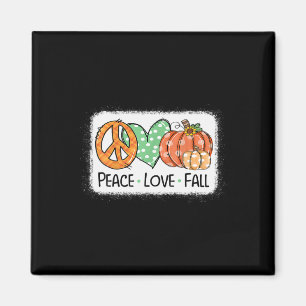 Aimant Paix et Amour et Automne Citrouille Autum Happy Fa