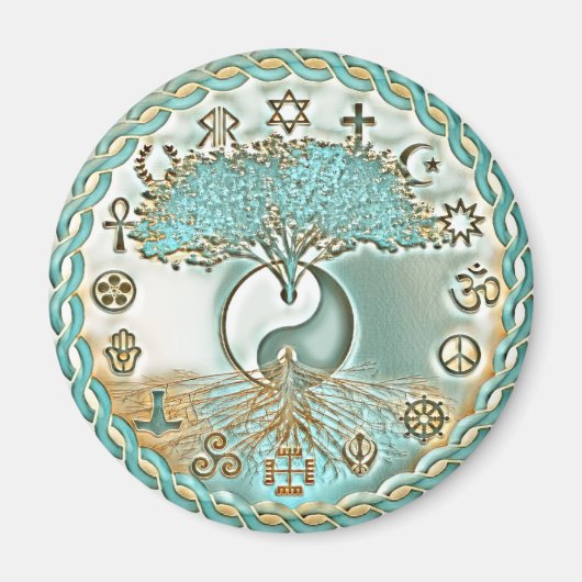 Aimant Paix mondiale Yin Yang (Devant)