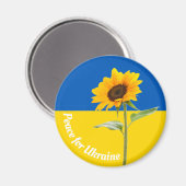 Aimant Paix pour l'Ukraine Drapeau de tournesol Jaune & B (Recto/Verso)