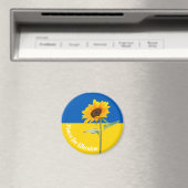 Aimant Paix pour l'Ukraine Drapeau de tournesol Jaune & B (In Situ (Lave-vaisselle))