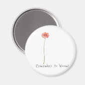 Aimant Pale Red Gerbera Daisy Rappelez-vous de Bloom Magn (Recto/Verso)