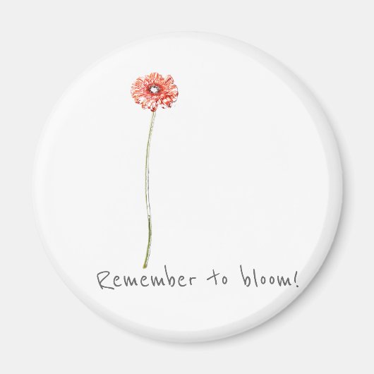 Aimant Pale Red Gerbera Daisy Rappelez-vous de Bloom Magn (Devant)