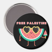 Aimant Palestine libre Pastèque Palestine mignon coloré (Recto/Verso)