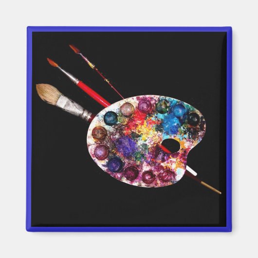 Aimant PALETTE DE COULEUR, Artiste-peintre (Devant)
