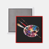 Aimant PALETTE DE COULEUR, Artiste-peintre (Recto/Verso)