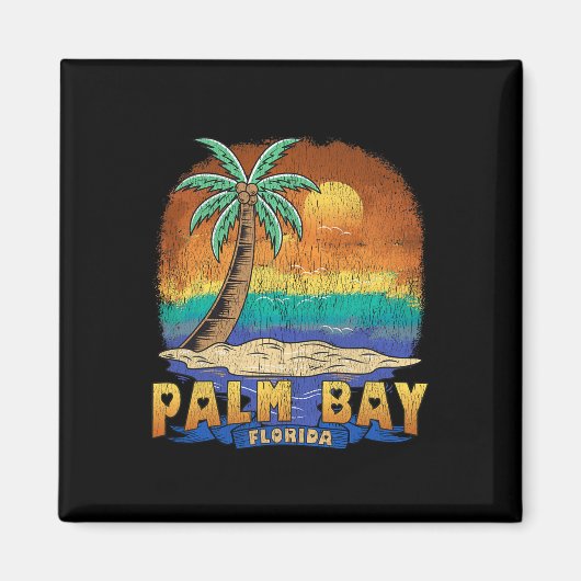 Aimant Palm Bay Floride Vintage Souvenir dénudé (Devant)