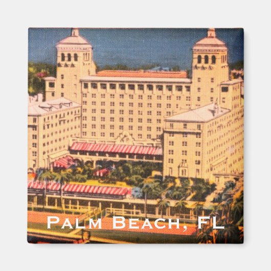 Aimant Palm Beach, Floride - Vintage Skyline Photo (Devant)