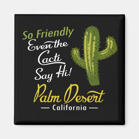 Aimant Palm Desert Cactus Funny Retro (Devant)