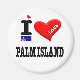 Aimant PALM ISLAND - I Love
