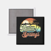 Aimant Palm Springs California Beach Vacances coucher du  (Recto/Verso)