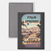 Aimant Palm Springs, Californie (Recto/Verso)