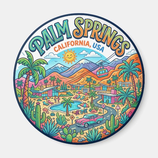 Aimant Palm Springs Californie (Devant)