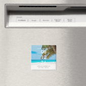 Aimant Palm Tree Florida Beach Wedding Enregistrer la dat (In Situ (Lave-vaisselle))