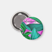 Aimant palme tropicale cool, Extraordinaire, fluorescente (Recto/Verso)