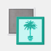 Aimant Palmier à pointes - turquoise et aqua (Recto/Verso)