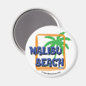 Aimant Palmier de plage de Malibu (Recto/Verso)