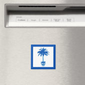 Aimant Palmier en pot - bleu cobalt et blanc (In Situ (Lave-vaisselle))