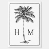 Aimant Palmier noir et blanc Monogramme de palmier (Recto)