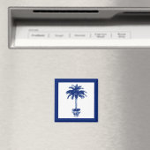 Aimant Palmier pointillé - bleu marine et blanc (In Situ (Lave-vaisselle))