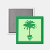 Aimant Palmier pointillé - émeraude et vert clair (Recto/Verso)