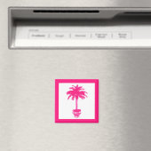 Aimant Palmier pointillé - rose fuchsia et blanc (In Situ (Lave-vaisselle))
