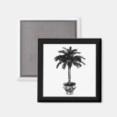 Aimant Palmier pointu - noir et blanc (Recto/Verso)
