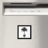 Aimant Palmier pointu - noir et blanc (In Situ (Lave-vaisselle))