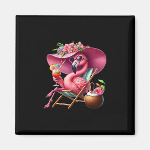Aimant Palmier Rose Flamant Rose Plage Tropicale Été Vaca