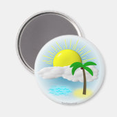 Aimant Palmier, soleil et plage (Recto/Verso)
