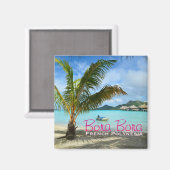 Aimant Palmier sur l'aimant de texte Bora Bora (Recto/Verso)