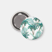 Aimant Palmier tropical : Motif de la jungle aquarelle. (Recto/Verso)