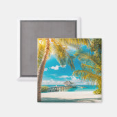 Aimant Palmiers au coucher du soleil (Recto/Verso)