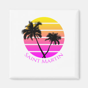 Aimant Palmiers de plage du Retro Saint Martin