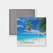 Aimant Palmiers de plage Tropical Blue Exotic Bahamas (Recto/Verso)
