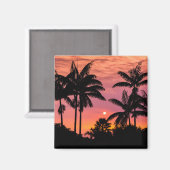 Aimant Palmiers en silhouette, Hawaii (Recto/Verso)