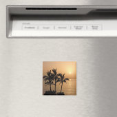 Aimant Palmiers et coucher de soleil romantique (In Situ (Lave-vaisselle))