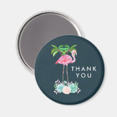 Aimant Palmiers Flamants roses roses et succulents florau (Recto/Verso)