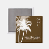 Aimant Palmiers Mariage tropical Sauvez la date ou préfér (Recto/Verso)