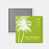 Aimant Palmiers Mariage tropical Sauvez la date ou préfér (Recto/Verso)