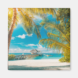 Aimant Palmiers sur un beau coucher du soleil