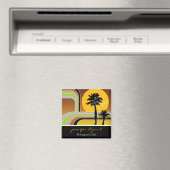 Aimant Palmiers Tropicaux Retro Sunset Sauvegardez La Dat (In Situ (Lave-vaisselle))